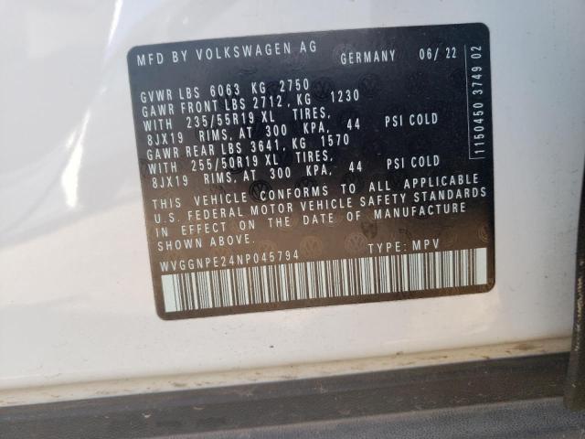 2022 VOLKSWAGEN ID.4 PRO S WVGGNPE24NP045794