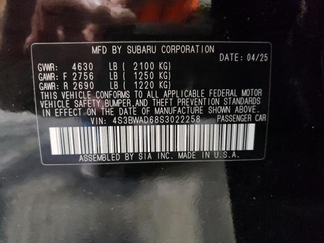 2025 SUBARU LEGACY PREMIUM 4S3BWAD68S3022258