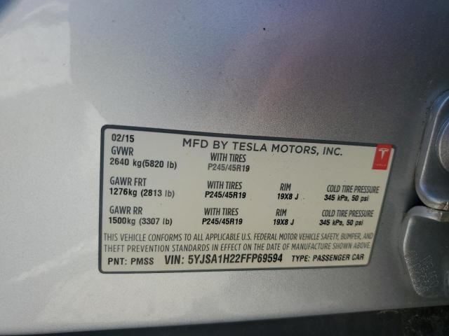 2015 TESLA MODEL S 85 5YJSA1H22FFP69594