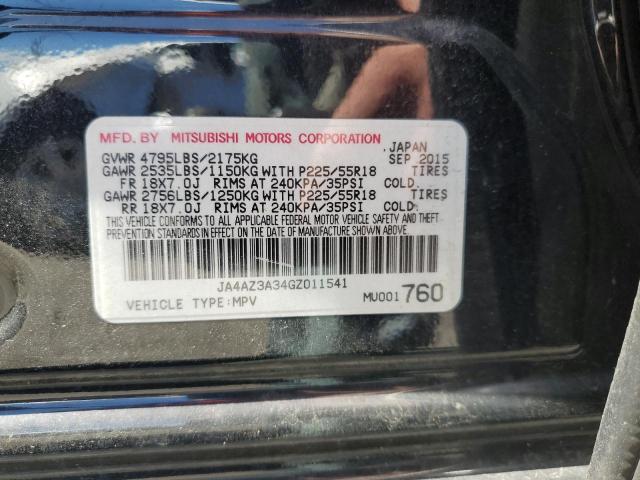2016 MITSUBISHI OUTLANDER JA4AZ3A34GZ011541