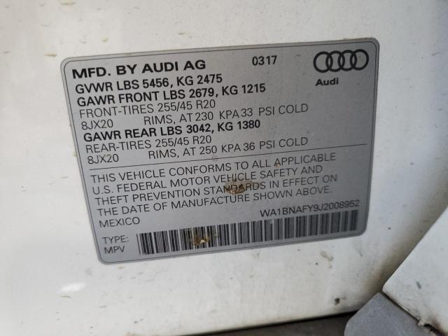 2018 AUDI Q5 PREMIUM WA1BNAFY9J2008952