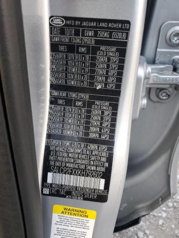 2019 LAND ROVER DISCOVERY SALCP2FXXKH792602