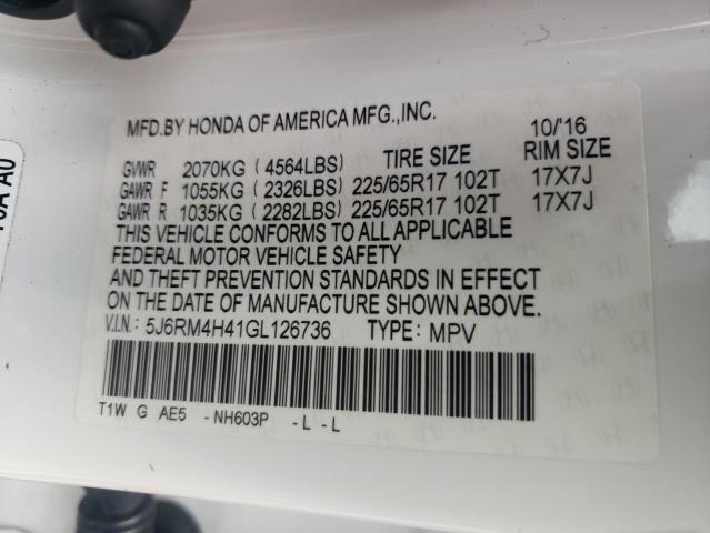 2016 HONDA CR-V SE 5J6RM4H41GL126736
