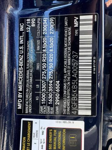 2020 MERCEDES-BENZ GLE 450 4M 4JGFB5KB5LA005737