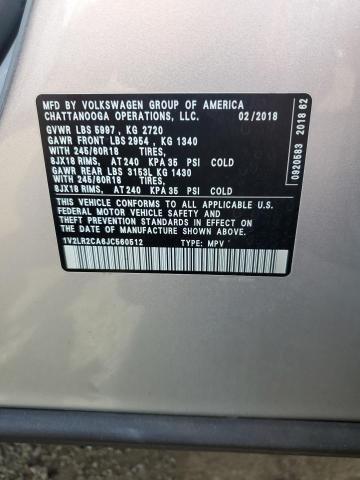 2018 VOLKSWAGEN ATLAS SE 1V2LR2CA6JC560512