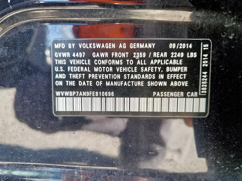 2015 VOLKSWAGEN CC SPORT WVWBP7AN9FE810696