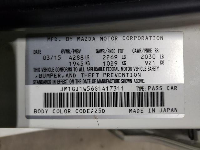 2016 MAZDA 6 GRAND TOURING JM1GJ1W56G1417311