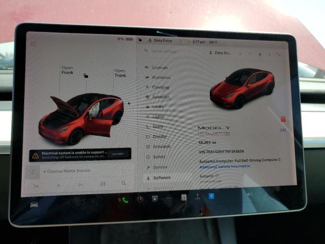 2022 TESLA MODEL Y 7SAYGDEF7NF343659