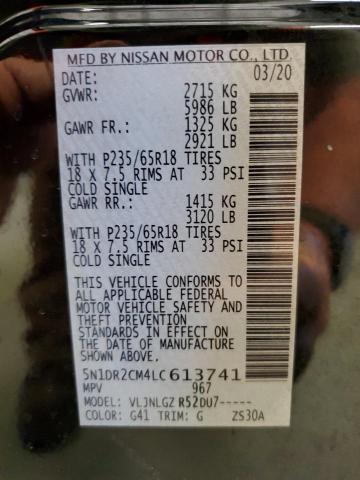 2020 NISSAN PATHFINDER - 5N1DR2CM4LC613741