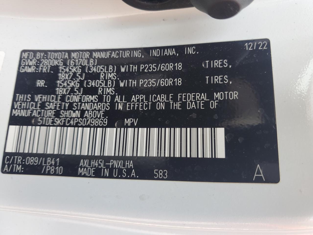 TOYOTA SIENNA LIMITED