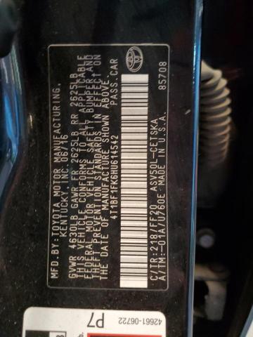 2017 TOYOTA CAMRY LE 4T1BF1FK6HU614542