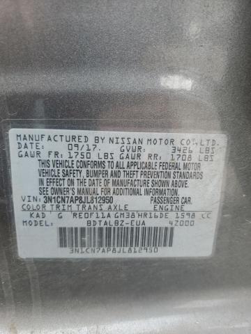2018 NISSAN VERSA S 3N1CN7AP8JL812950