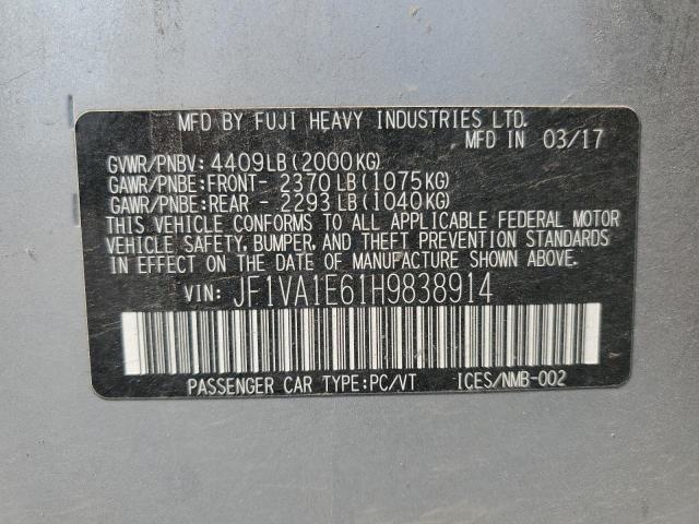 2017 SUBARU WRX PREMIU - JF1VA1E61H9838914