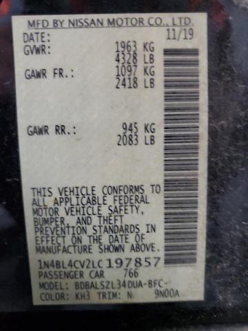 2020 NISSAN ALTIMA SR 1N4BL4CV2LC197857