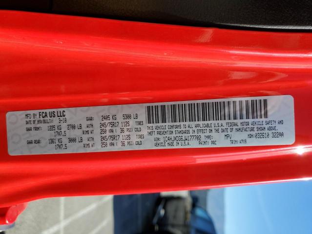 2018 JEEP WRANGLER U 1C4HJXDG6JW177702
