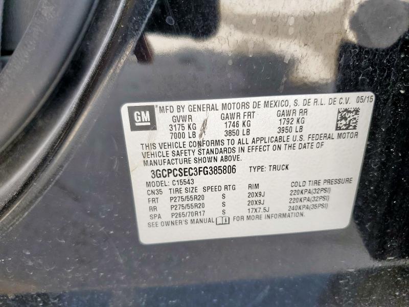 2015 CHEVROLET SILVERADO #3293502436