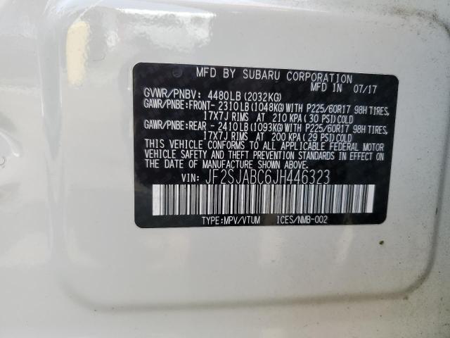 2018 SUBARU FORESTER 2 JF2SJABC6JH446323