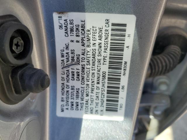 2018 HONDA CIVIC LX 2HGFC2F57JH576800