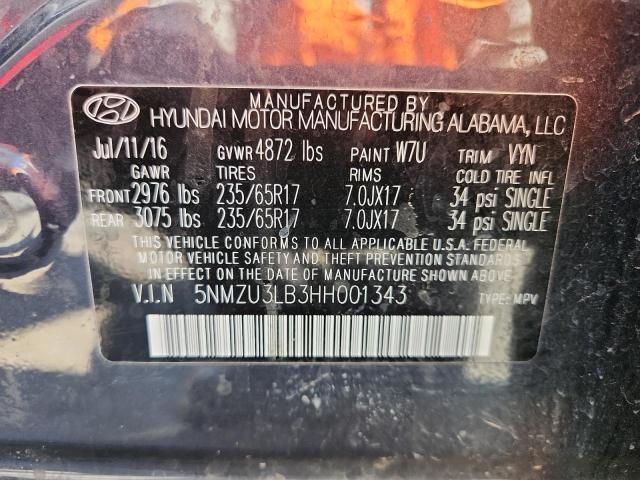 2017 HYUNDAI SANTA FE S 5NMZU3LB3HH001343