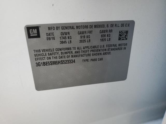 2017 CHEVROLET CRUZE LT 3G1BE5SM6HS523334
