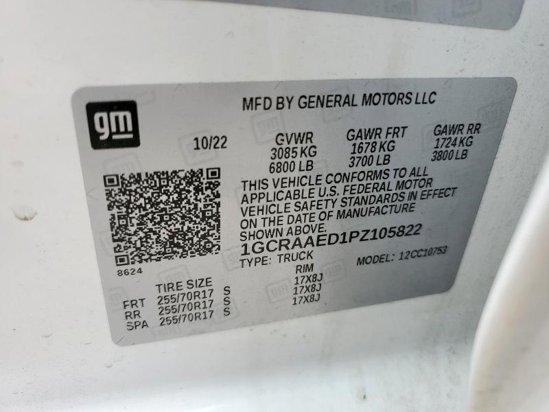 2023 CHEVROLET SILVERADO C1500 1GCRAAED1PZ105822