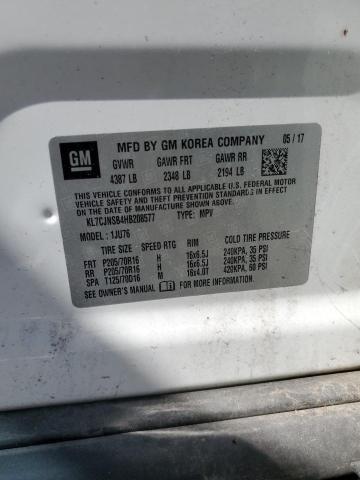 2017 CHEVROLET TRAX LS KL7CJNSB4HB208577