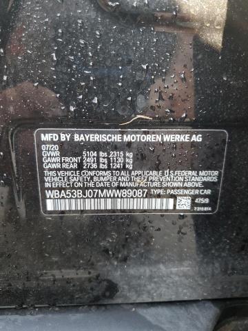 2021 BMW 540 I WBA53BJ07MWW89087