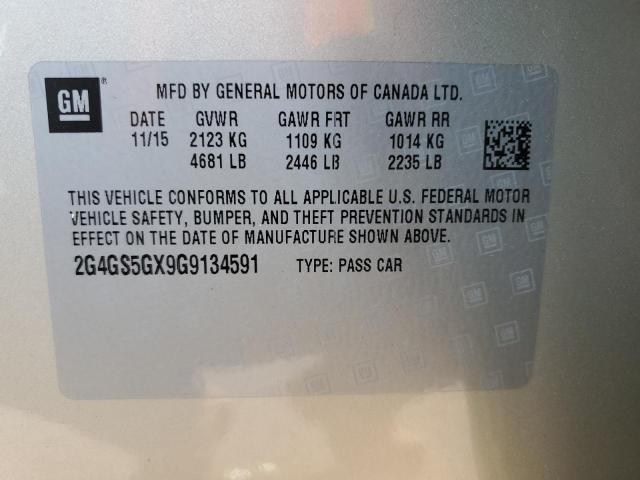 2016 BUICK REGAL PREM 2G4GS5GX9G9134591