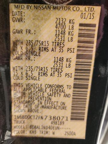 2015 NISSAN FRONTIER S 1N6BD0CT2FN738071