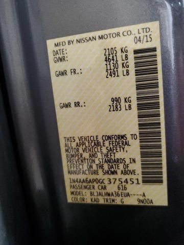2016 NISSAN MAXIMA 3.5 - 1N4AA6AP0GC375451