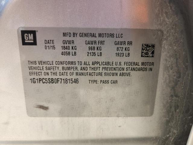 2015 CHEVROLET CRUZE LT - 1G1PC5SB0F7181546