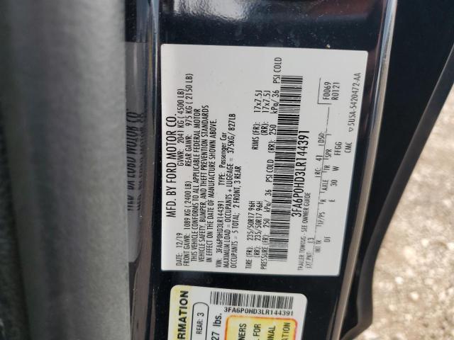 2020 FORD FUSION SE 3FA6P0HD3LR144391