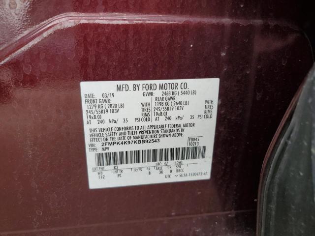 2019 FORD EDGE TITAN 2FMPK4K97KBB92543