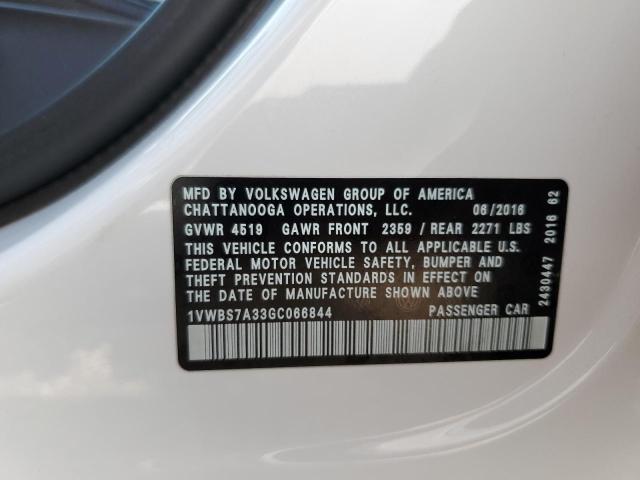 2016 VOLKSWAGEN PASSAT SE 1VWBS7A33GC066844