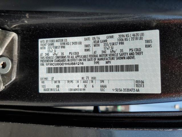 2017 FORD ESCAPE SE - 1FMCU0GD1HUB81216