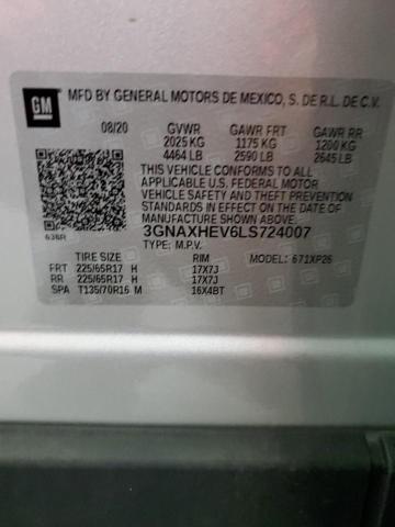 2020 CHEVROLET EQUINOX LS 3GNAXHEV6LS724007