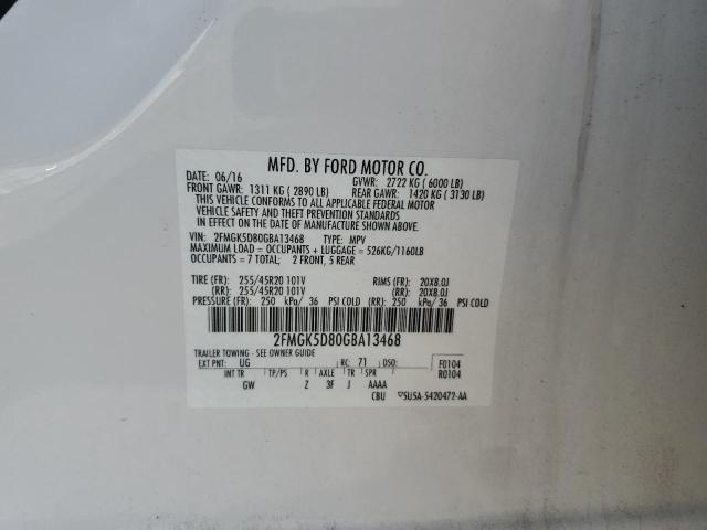2016 FORD FLEX LIMIT 2FMGK5D80GBA13468