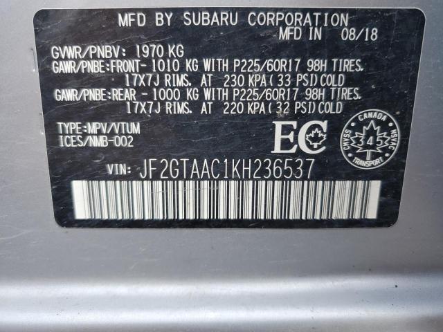 2019 SUBARU CROSSTREK JF2GTAAC1KH236537