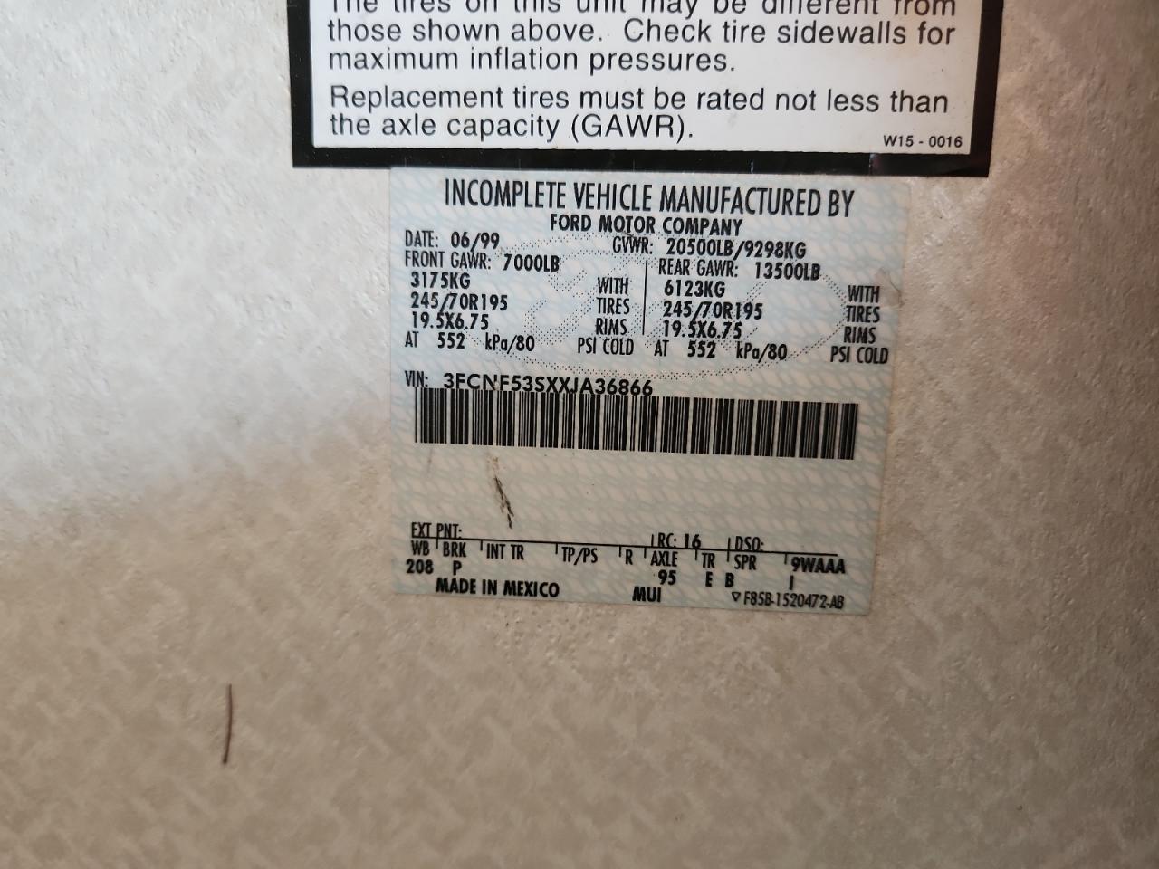 Lot #3210801959 1999 FORD F550 SUPER