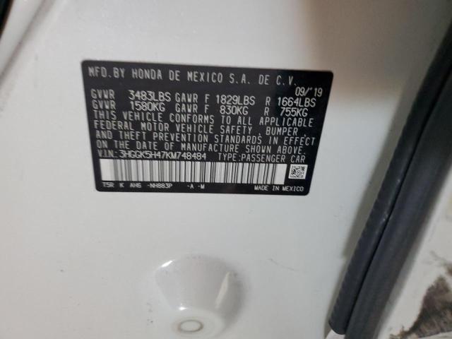 2019 HONDA FIT LX 3HGGK5H47KM748484