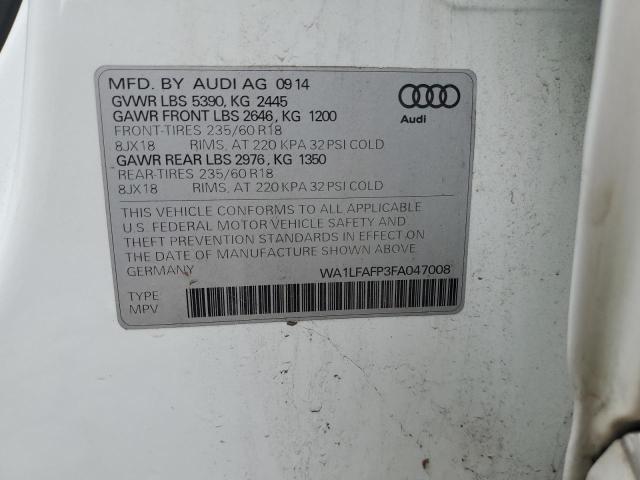 2015 AUDI Q5 PREMIUM WA1LFAFP3FA047008