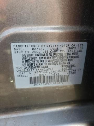 2015 NISSAN SENTRA S 3N1AB7APXFL678076