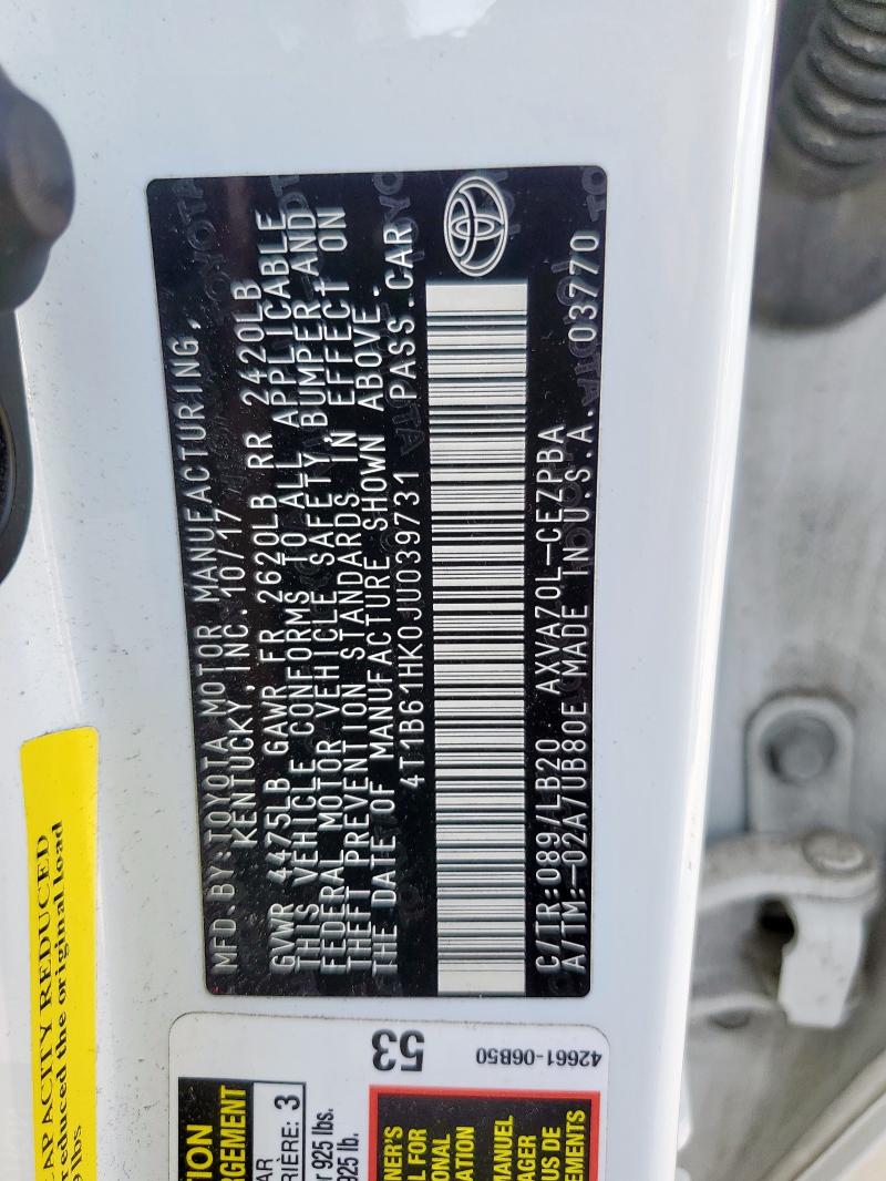 2018 TOYOTA CAMRY XSE - 4T1B61HK0JU039731