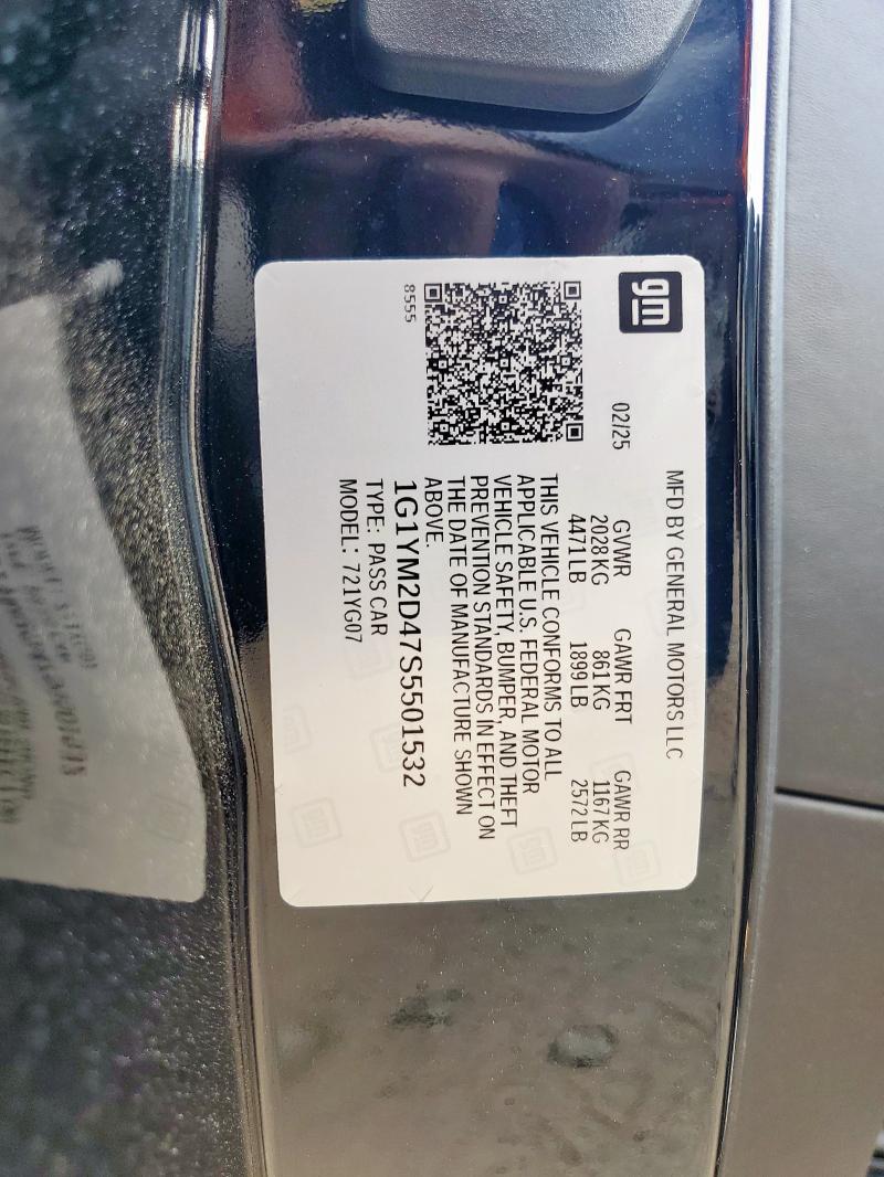 2025 CHEVROLET CORVETTE E 1G1YM2D47S5501532