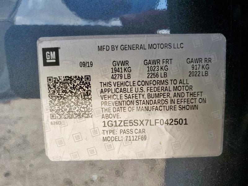 2020 CHEVROLET MALIBU PRE 1G1ZE5SX7LF042501