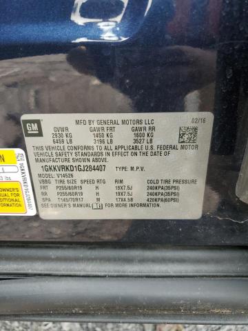 2016 GMC ACADIA SLT 1GKKVRKD1GJ284407