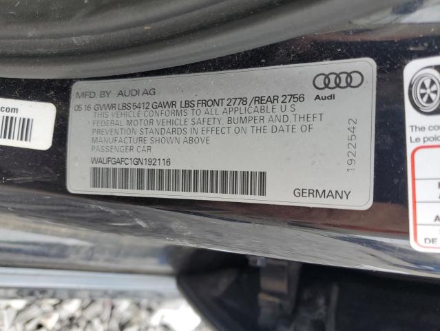 2016 AUDI A6 PREMIUM PLUS WAUFGAFC1GN192116