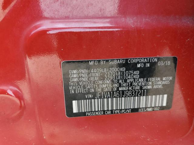 2018 SUBARU WRX - JF1VA1A61J9837211