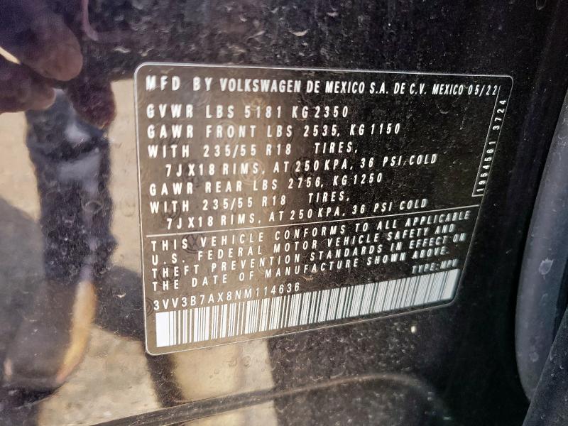 2022 VOLKSWAGEN TIGUAN SE #3292617620