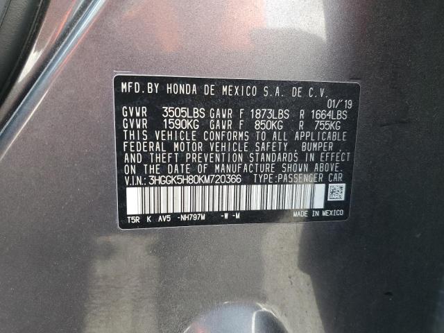 2019 HONDA FIT EX 3HGGK5H80KM720366